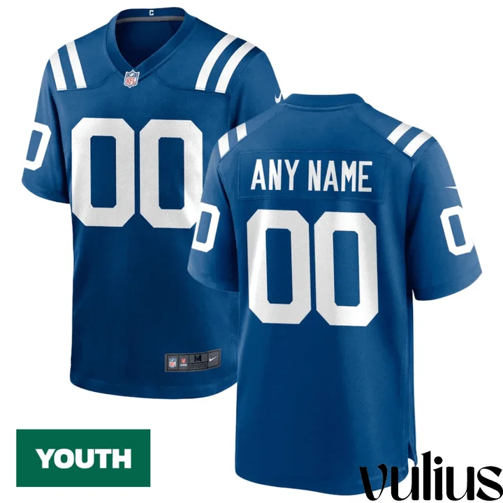 Custom Colts Jersey, Royal Youth's Jersey, Custom Home Game Jersey -