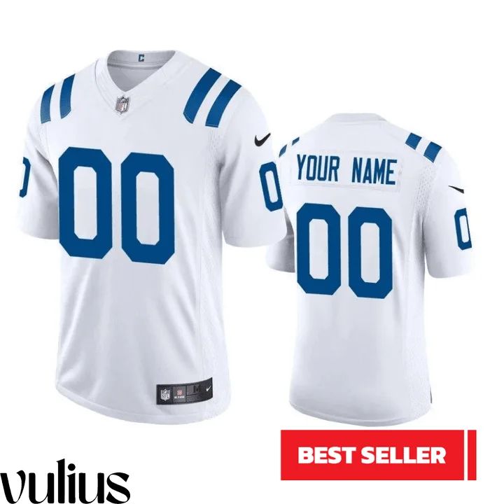 Custom Colts Jersey, White Men's Jersey, 2020 Vapor Limited Jersey -