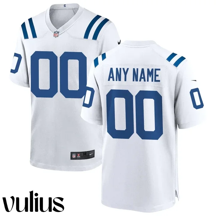 Custom Colts Jersey, White Men's Jersey, Road Custom Jersey -