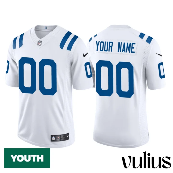 Custom Colts Jersey, White Youth's Jersey, 2020 White Vapor Limited Jersey -