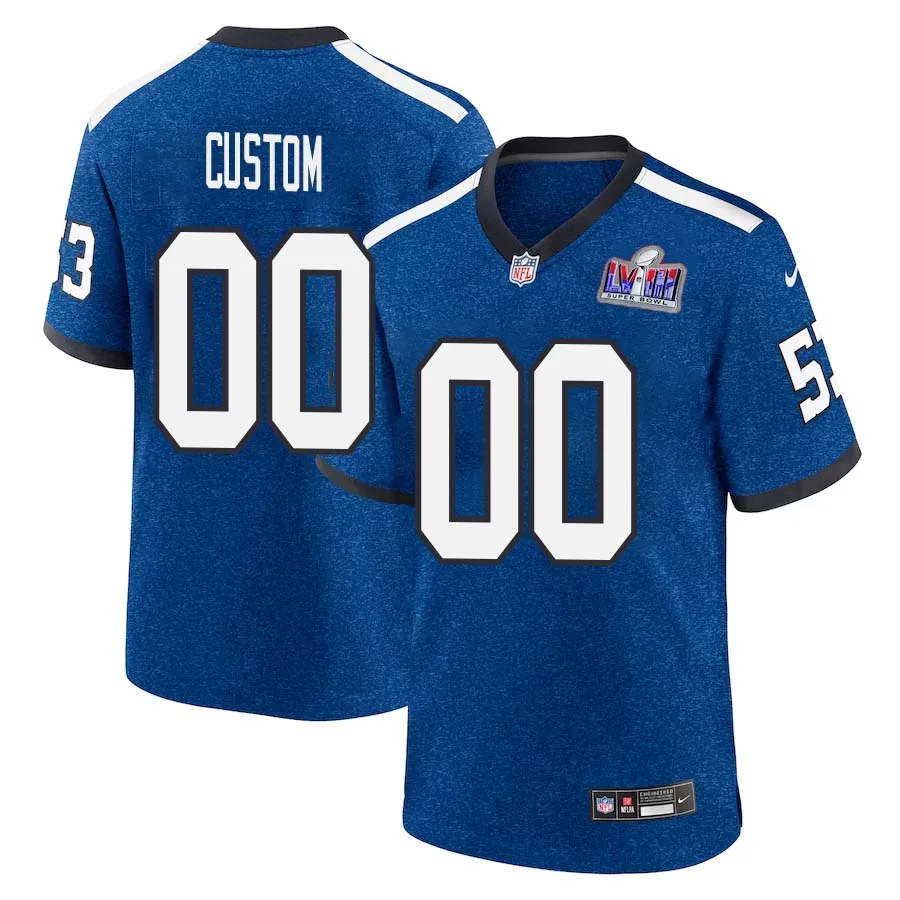 Custom Indianapolis Colts Super Bowl LVIII Indiana Nights Alternate Game Jersey - Royal for Mens -