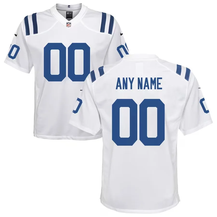 Youth Indianapolis Colts White Custom Game Jersey -