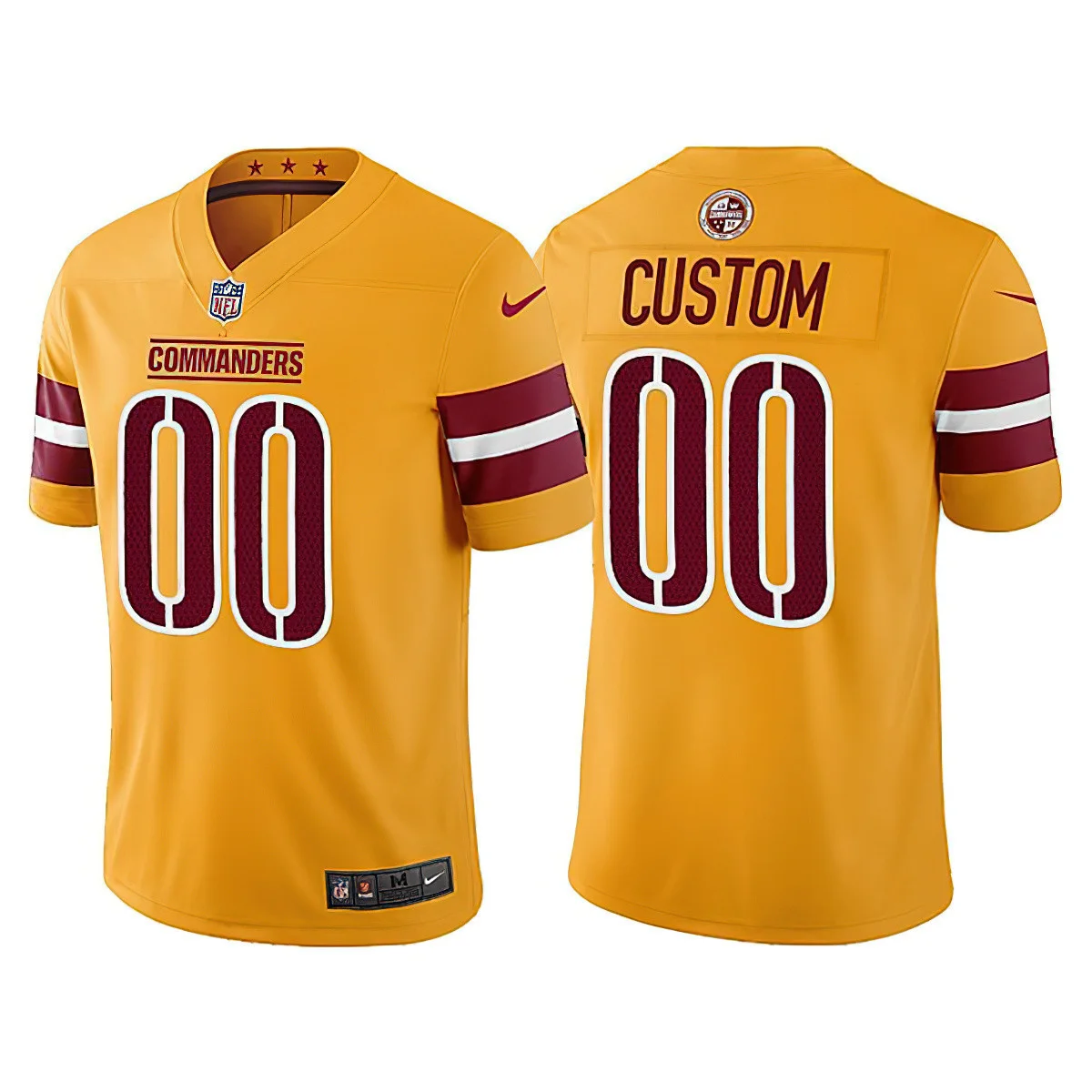 Custom Commanders Jersey for Men Washington Commanders Customized 2022 Gold Vapor Untouchable Stitched Jersey -