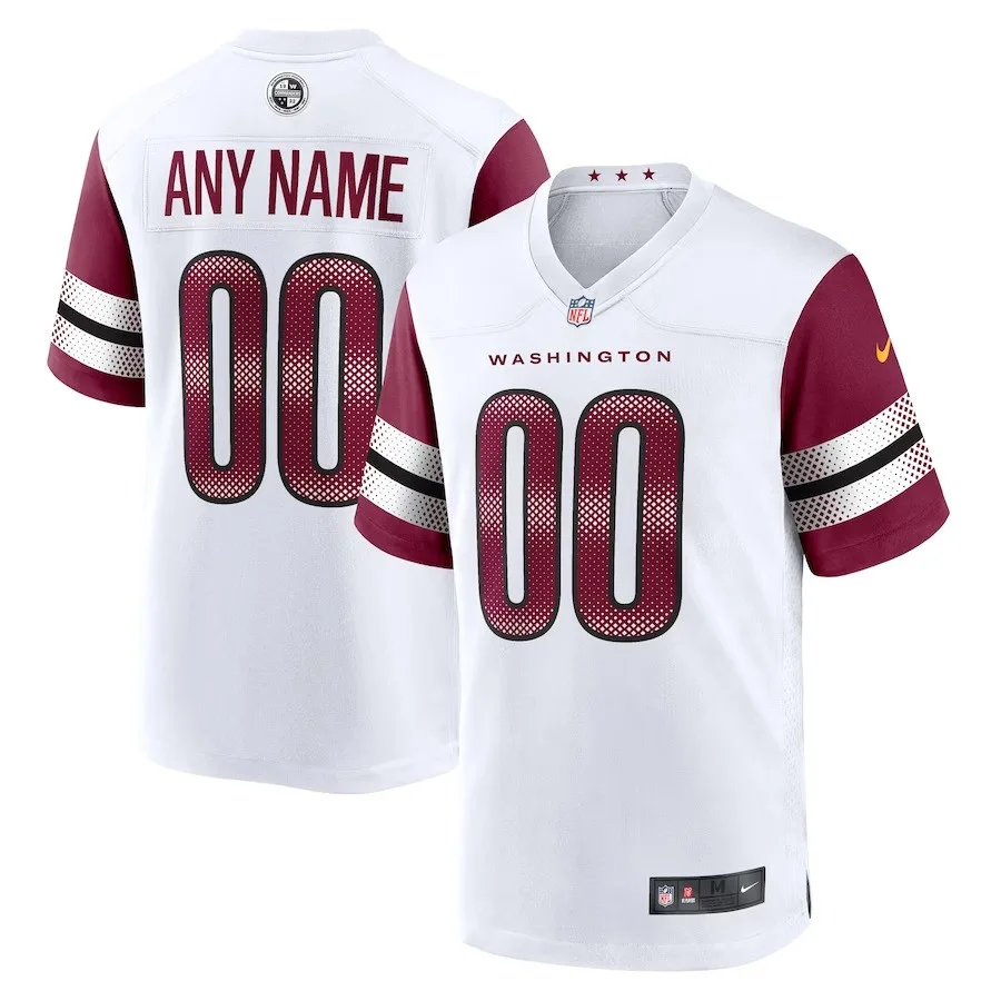 Custom Commanders Jersey for Men Washington Commanders Road Game Custom Player Jersey - White -