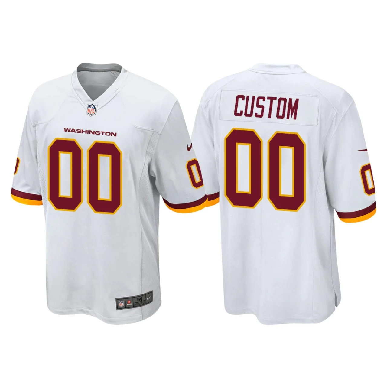 Custom Commanders Jersey for Men Washington Football Team #00 Custom White Game Jersey -