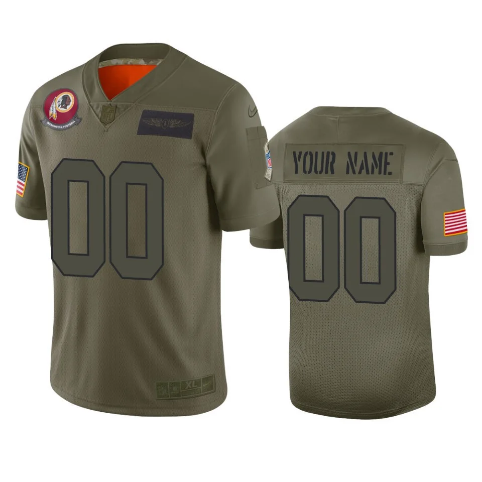 Custom Commanders Jersey for Men Washington Redskins Customized 2019 Camo Salute To Service Limited Stitched Jersey -