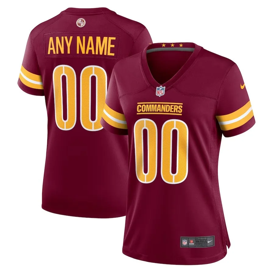 Custom Commanders Jersey for Woman Washington Commanders Home Game Custom Player Jersey - Burgundy -