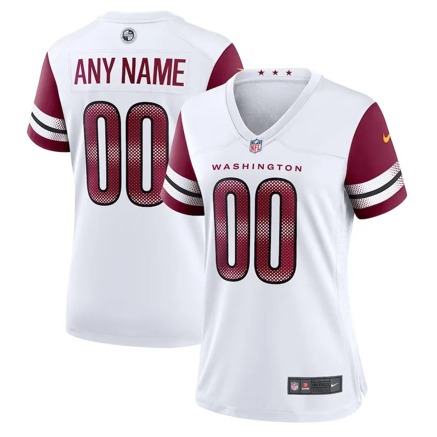 Custom Commanders Jersey for Woman Washington Commanders Road Game Custom Player Jersey - White -