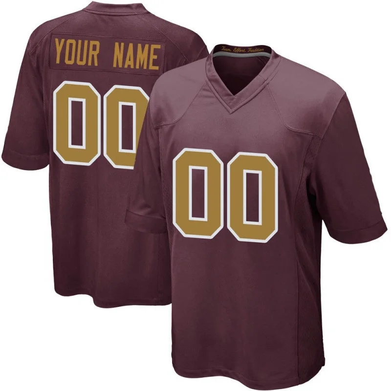Custom Commanders Jersey for Youth Custom Game Washington Football Team Burgundy Alternate Football Jersey -