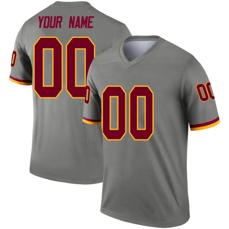 Custom Commanders Jersey for Youth Custom Gray Legend Washington Football Team Inverted Football Jersey -