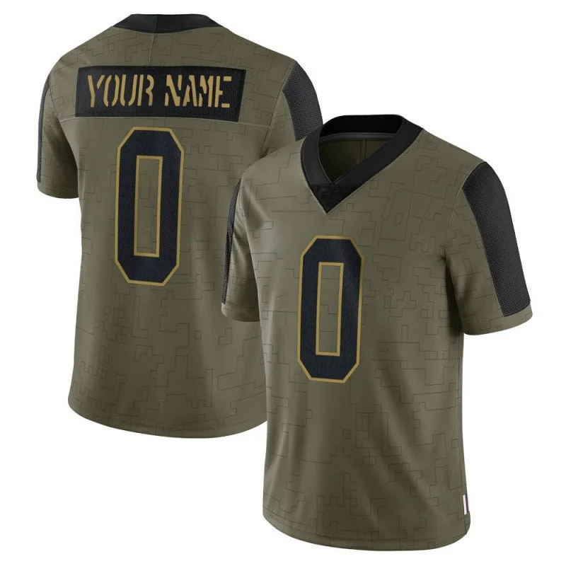 Custom Commanders Jersey for Youth Custom Olive Limited Washington Football Team 2021 Salute To Service Football Jersey -