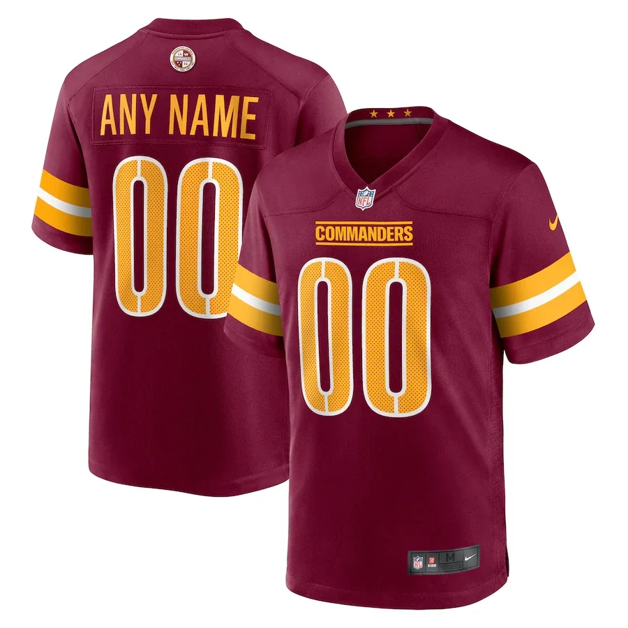 Custom Commanders Jersey for Youth Washington Commanders Home Game Custom Player Jersey - Burgundy -