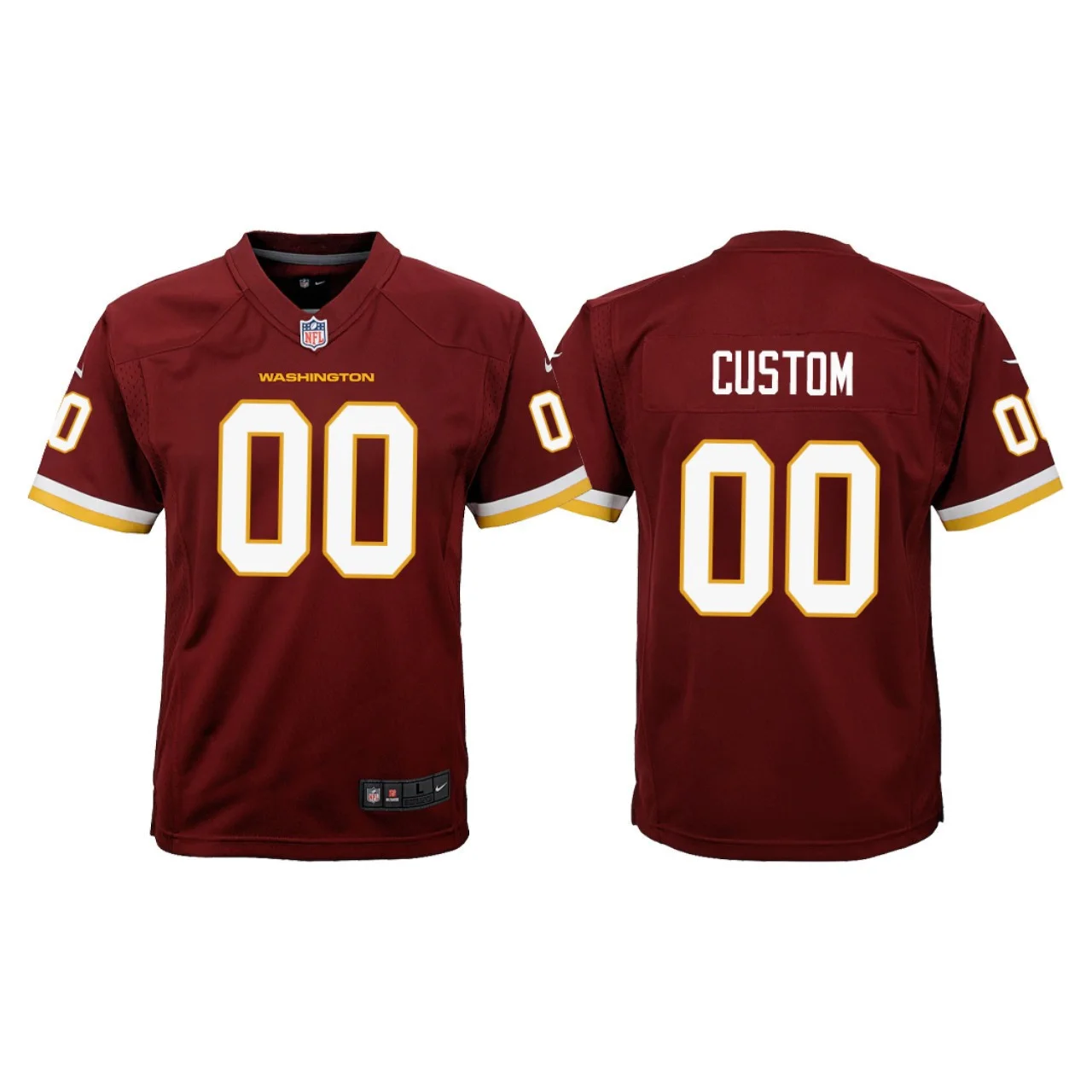 Custom Commanders Jersey for Youth Washington Football Team Custom Burgundy Game Jersey -