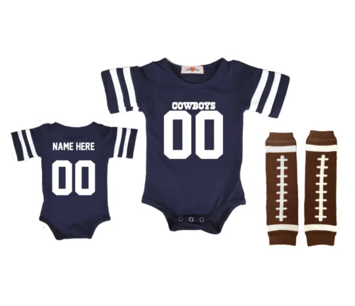 Dallas Cowboys Personalized Uniform Jersey Bodysuit Outfit -