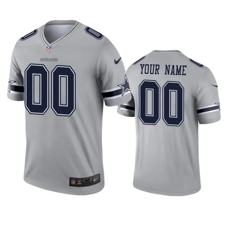 Men's Dallas Cowboys Custom Gray Inverted Legend Jersey -