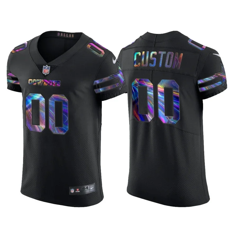 Men's Dallas Cowboys Custom Vapor Elite golden special edition Jersey - Black -