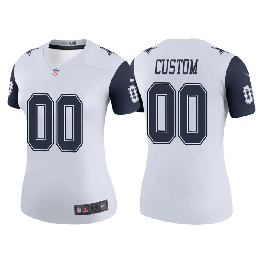Woman's Custom Dallas Cowboys Color Rush Legend Jersey - White -