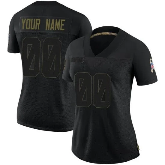 Woman's Custom Dallas Cowboys Limited Custom 2020 Salute To Service Jersey - Black -