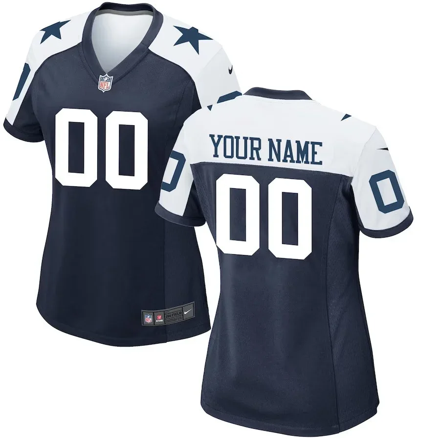 Woman's Dallas Cowboys Alternate Custom Game Jersey - Navy -
