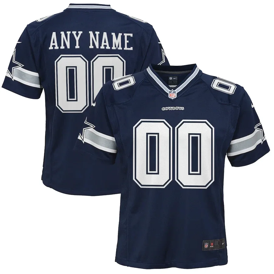Youth Navy Dallas Cowboys Custom Game Jersey -
