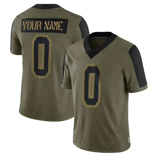 Youth's Custom Dallas Cowboys Limited Custom 2021 Salute To Service Jersey - Olive -
