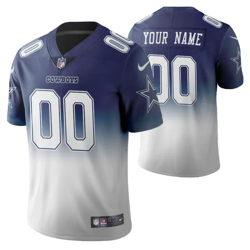 Youth's Dallas Cowboys Custom Navy Color Crash Gradient Jersey -