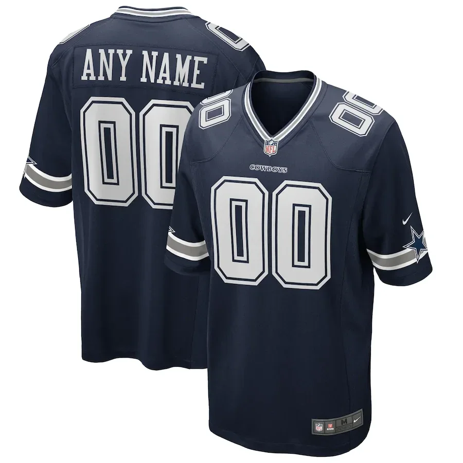 Youth's Dallas Cowboys Home Custom Game Jersey - Navy -