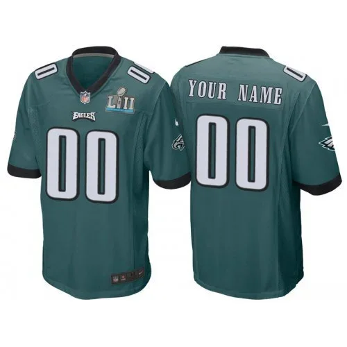 Men's Philadelphia Eagles Green Super Bowl LII Bound Game Customized Jersey -