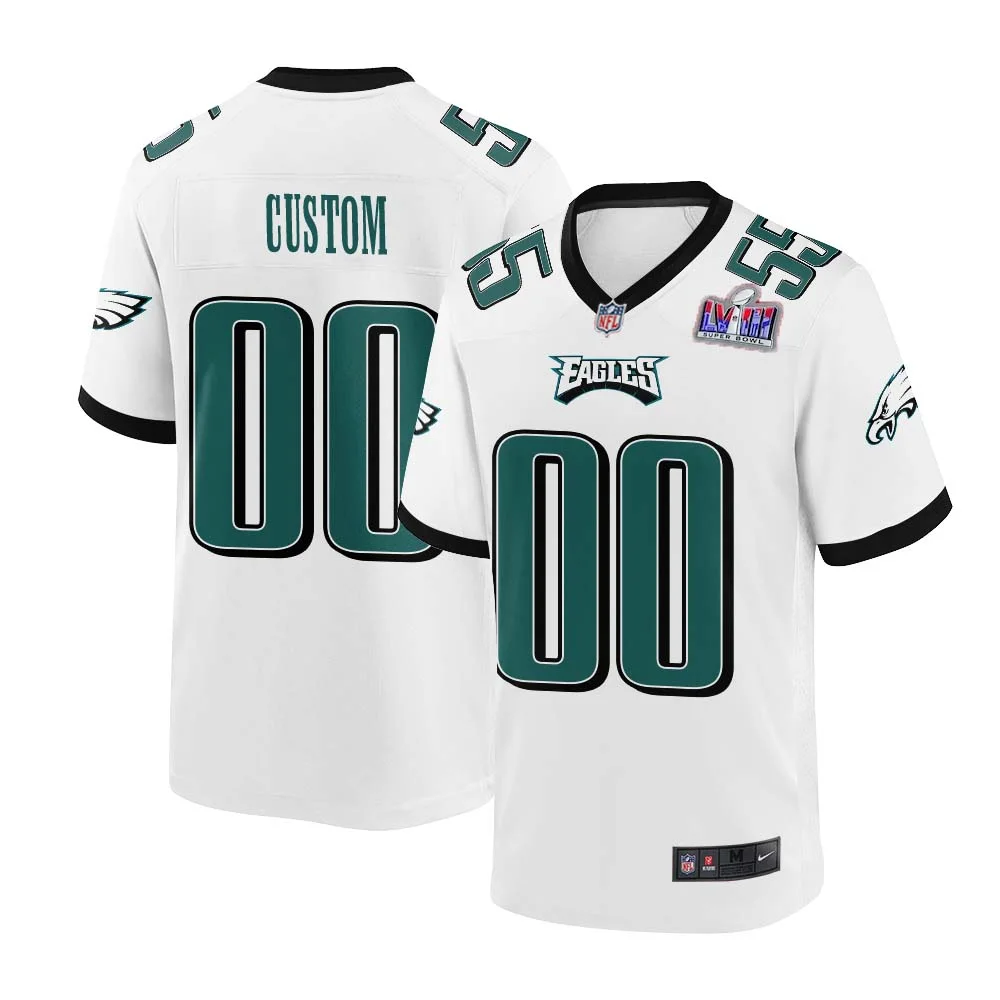 Philadelphia Eagles Custom Men Super Bowl LVIII Away White Jersey -