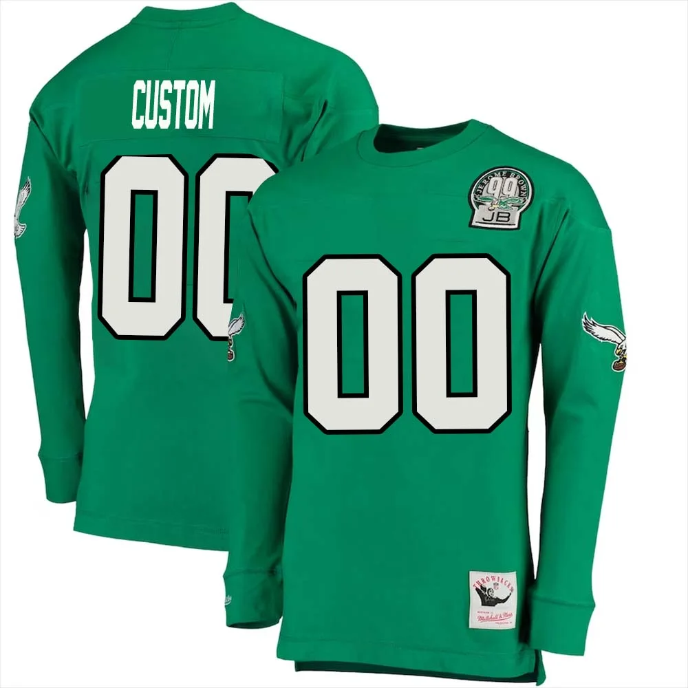 Philadelphia Eagles Custom Men Throwback Green Jersey -