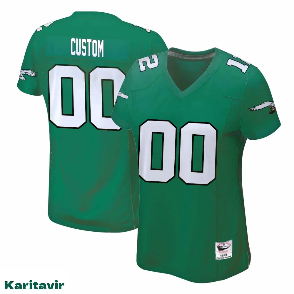 Philadelphia Eagles Custom Woman Kelly Green Jersey -