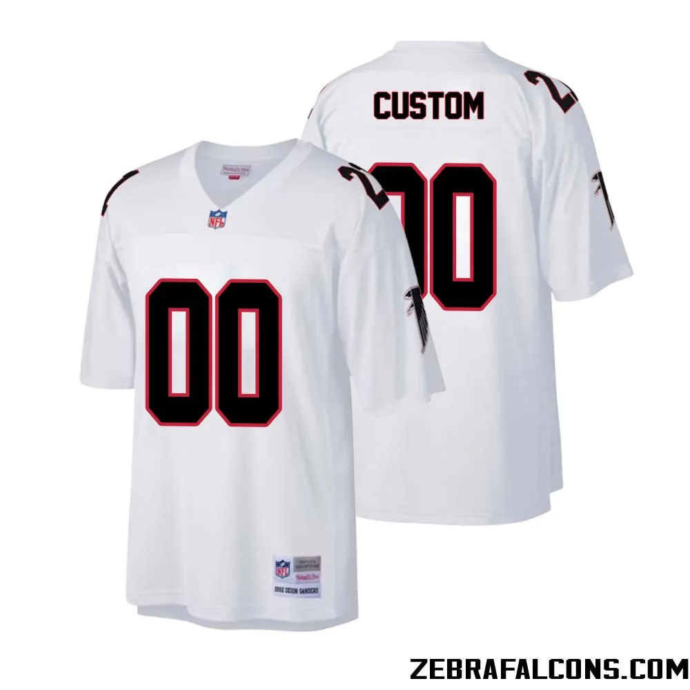 Custom Atlanta Falcons Mitchell & Ness Big & Tall 1992 Retired Player  Jersey White