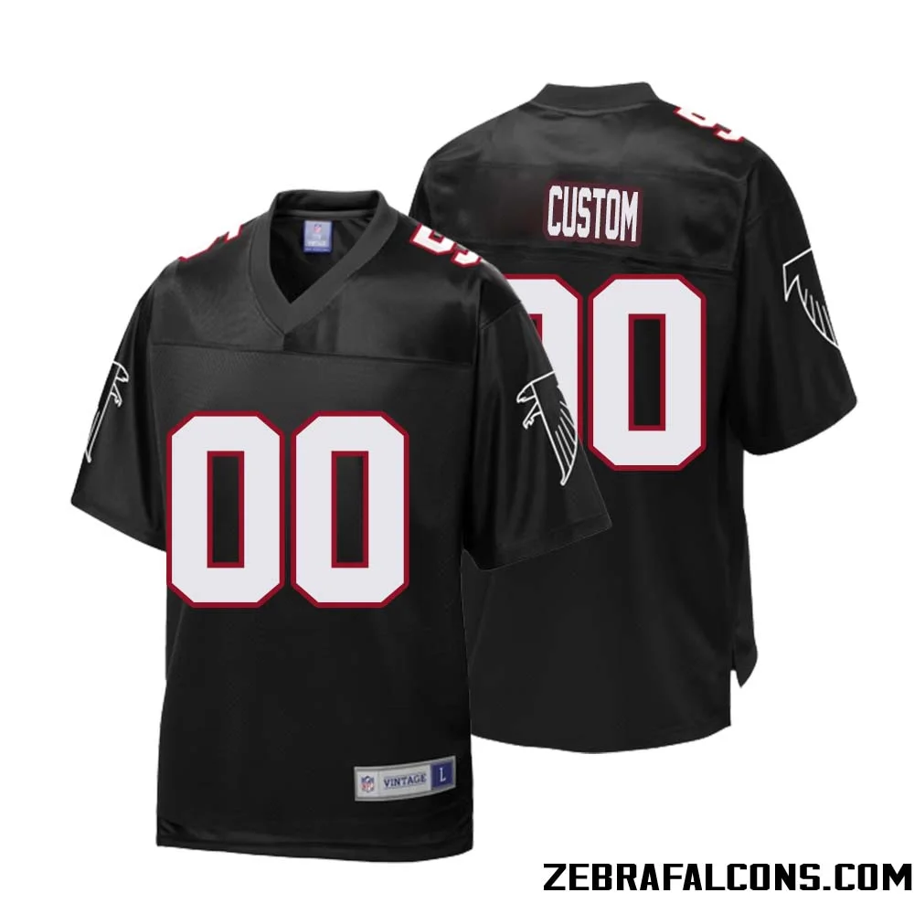 Custom Atlanta Falcons NFL Pro Line Vintage Retired Player Jersey Black -