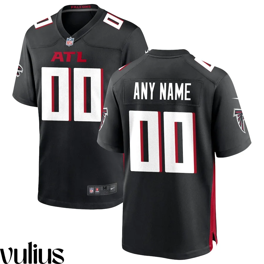 Custom Falcons Jersey, Black Men, Home Custom Game Jersey -
