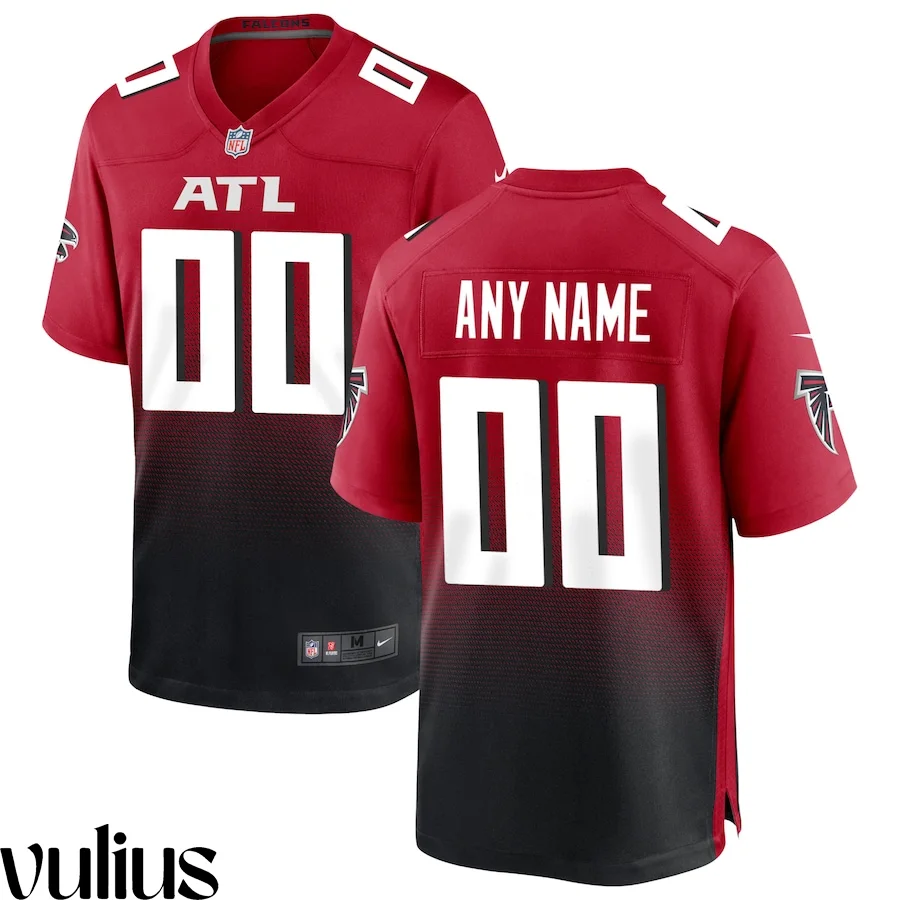 Custom Falcons Jersey, Red Men's, Alternate Custom Game Jersey -
