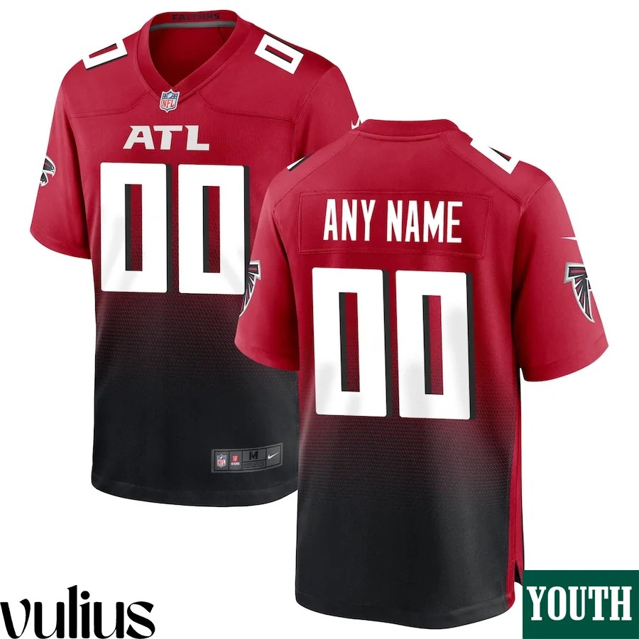 Custom Falcons Jersey, Red Youth's, Alternate Custom Game Jersey -