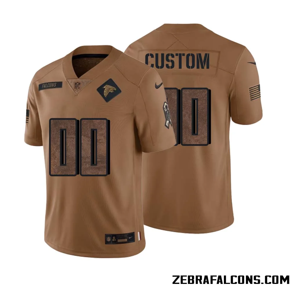 Custom Men Brown Atlanta Falcons 2023 Salute To Service Limited Jersey -
