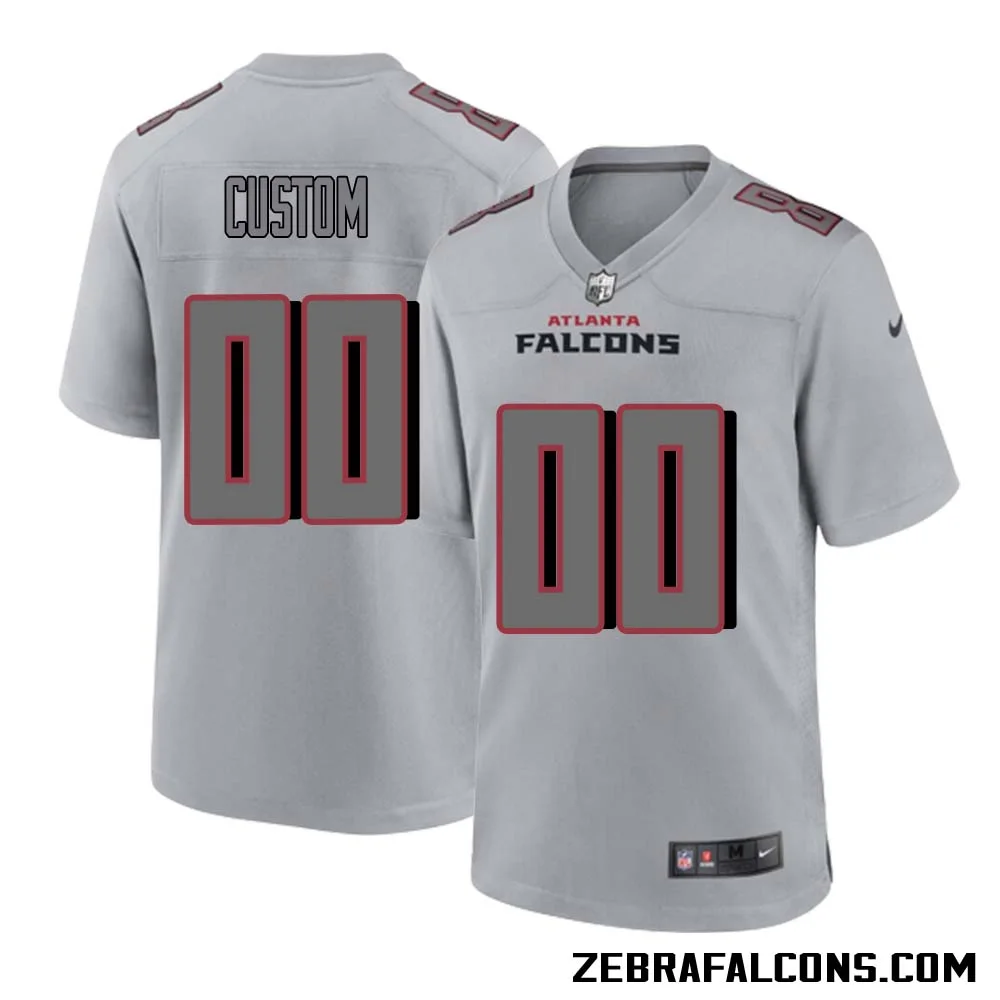 Custom Men Gray Atlanta Falcons Atmosphere Fashion Game Jersey -