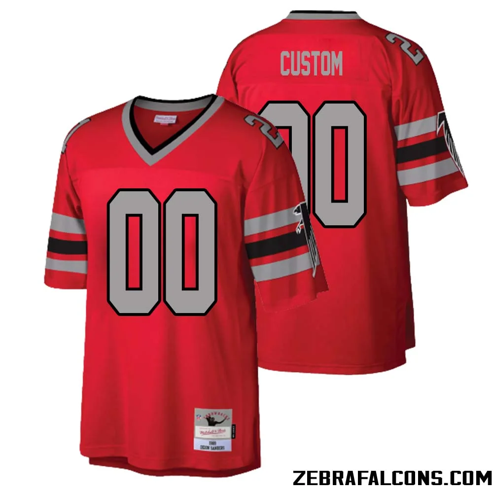 Custom Mitchell & Ness Men-s Atlanta Falcons 1989 Throwback Jersey -