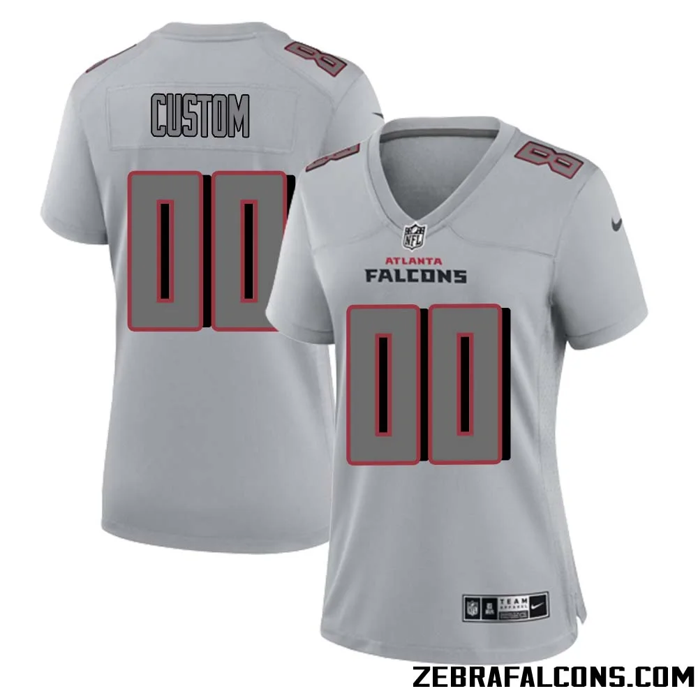 Custom Woman Gray Atlanta Falcons Atmosphere Fashion Game Jersey -