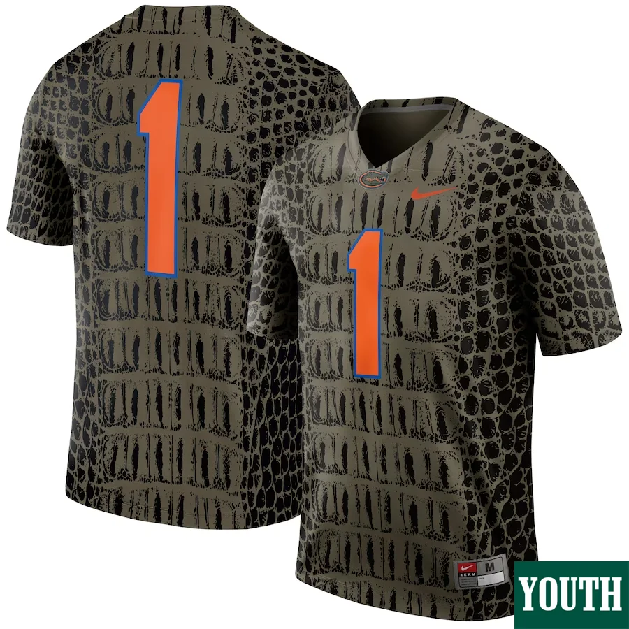 Custom Florida Gators Jersey, Olive Youth's, Alternate Legend Game Jersey -