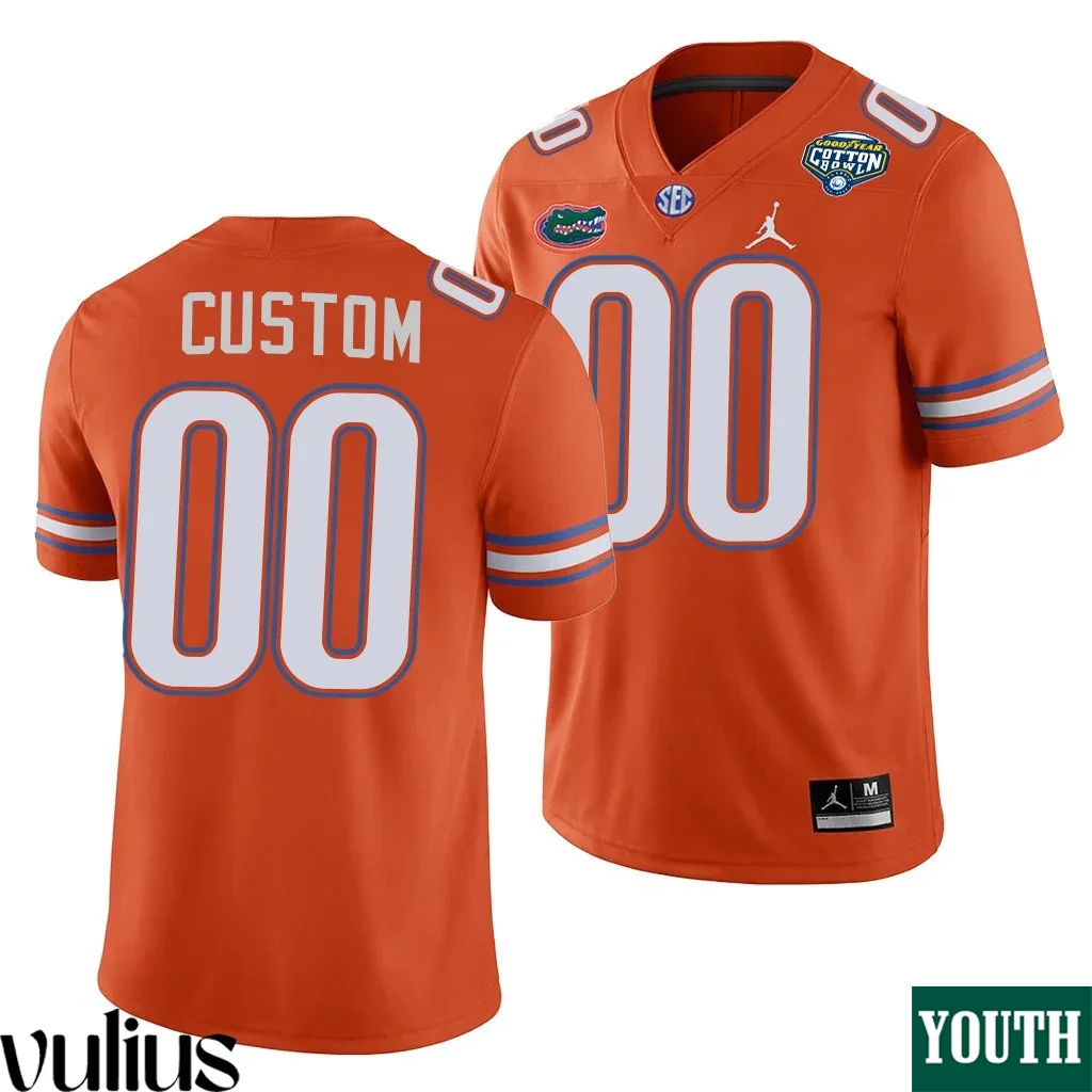 Custom Florida Gators Jersey, Orange Youth's, 2020 Cotton Bowl Classic College Football Jersey -