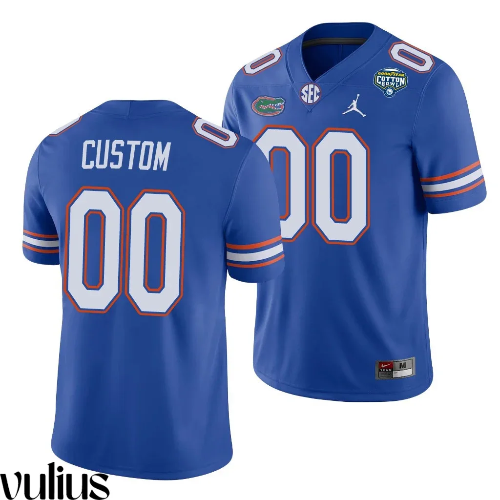 Custom Florida Gators Jersey, Royal Men's, 2020 Cotton Bowl Game Jersey -