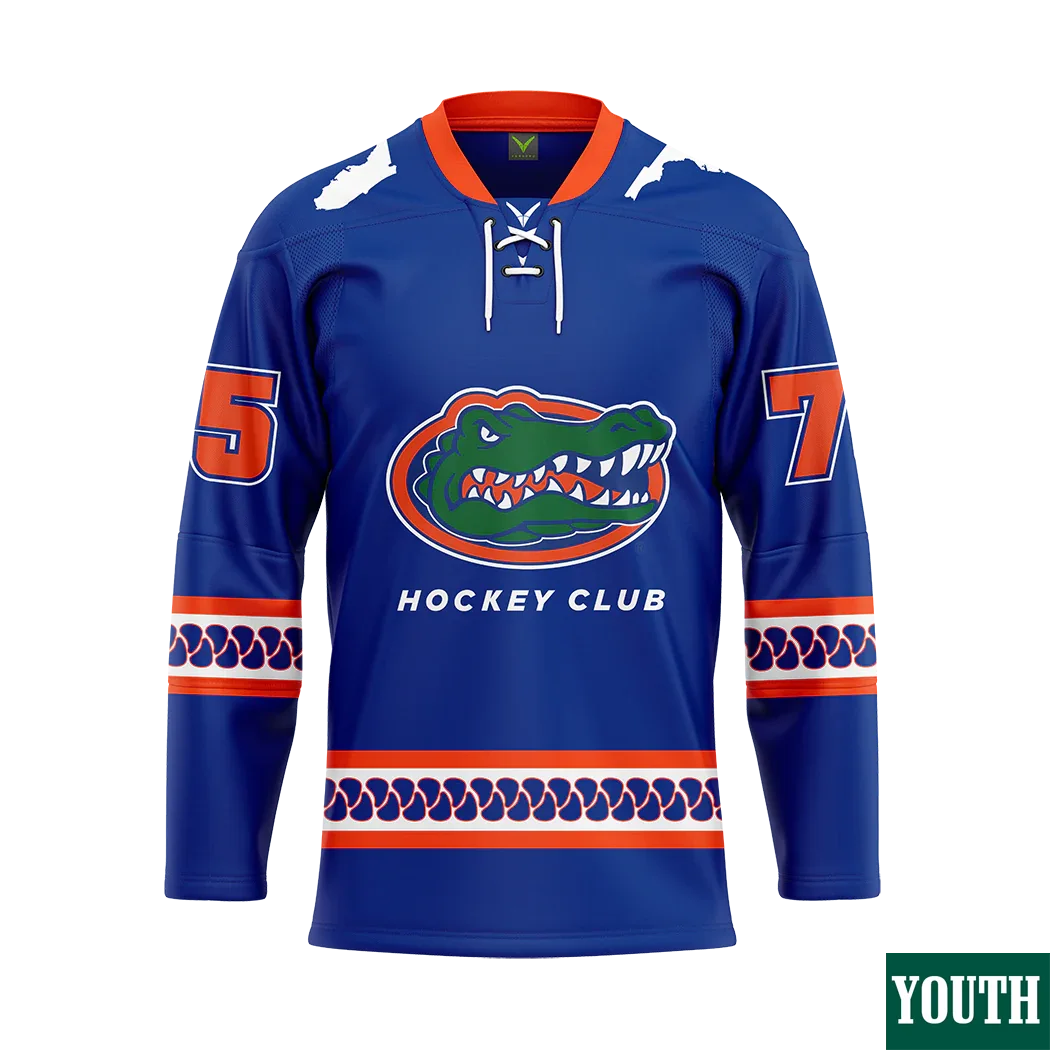 Custom Florida Gators Jersey, Royal Youth's,  Hockey Jersey