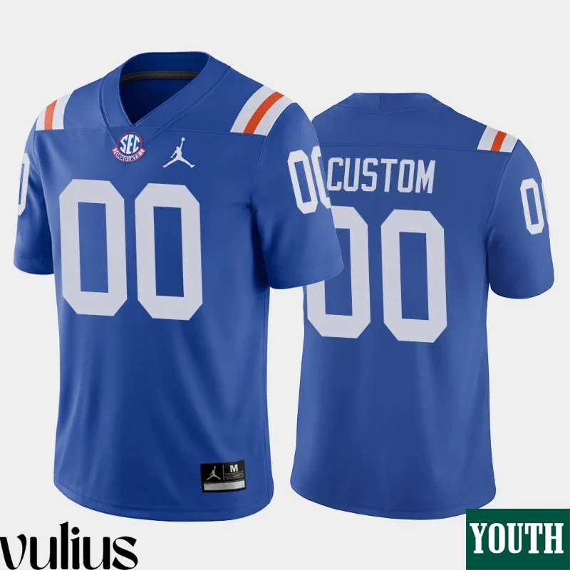 Custom Florida Gators Jersey, Royal Youth's, Throwback Game Jersey College Football -