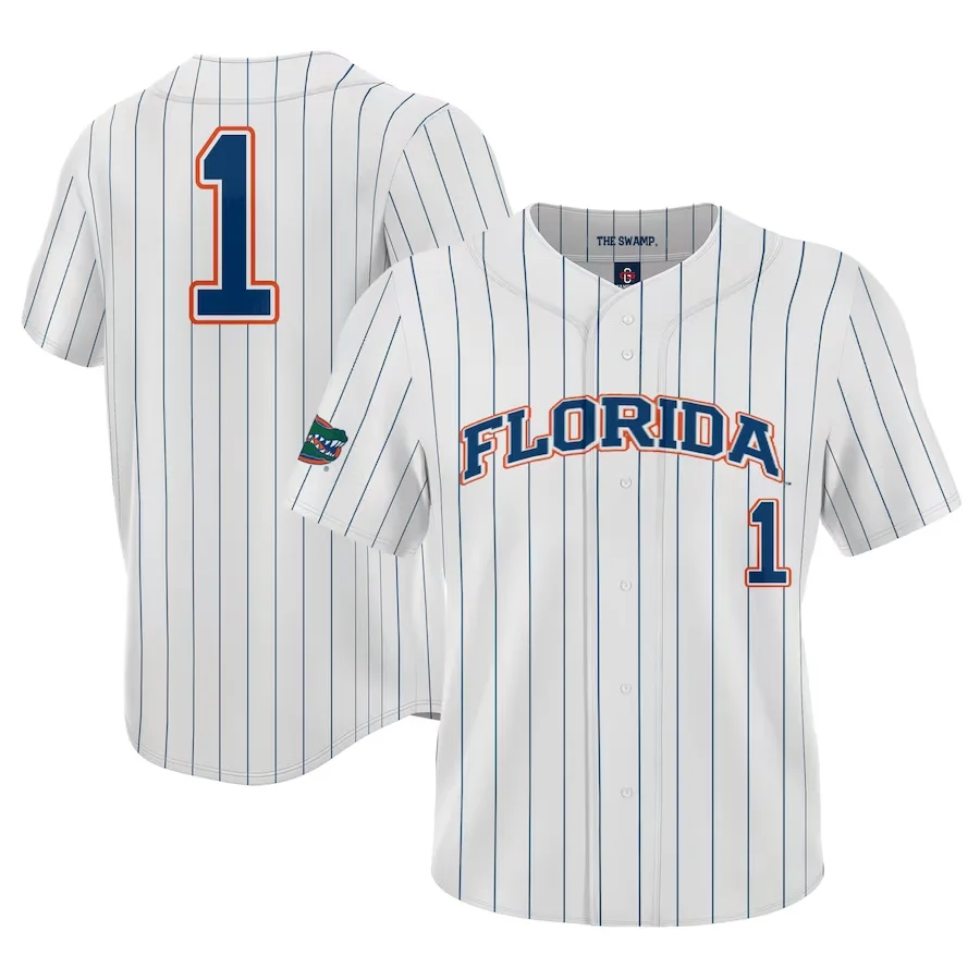 Custom Florida Gators Jersey, White Men's, Baseball Jersey -