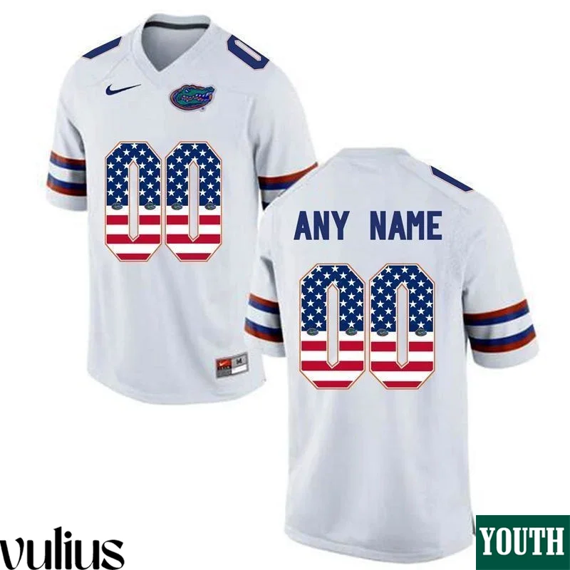 Custom Florida Gators Jersey, White Youth's, College Football Limited Jersey -