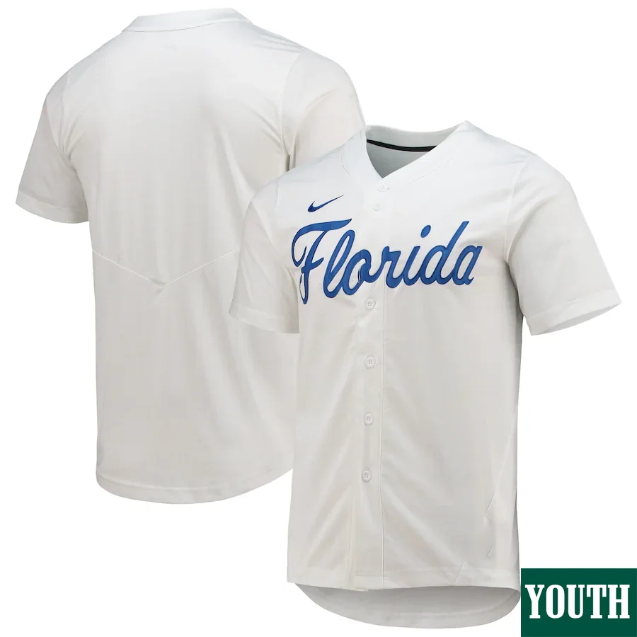 Custom Florida Gators Jersey, White Youth's,  Baseball Jersey