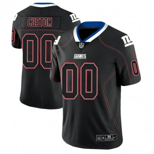 Men's New York Giants 2018 Lights Out Color Rush Limited Black Customized Jersey -