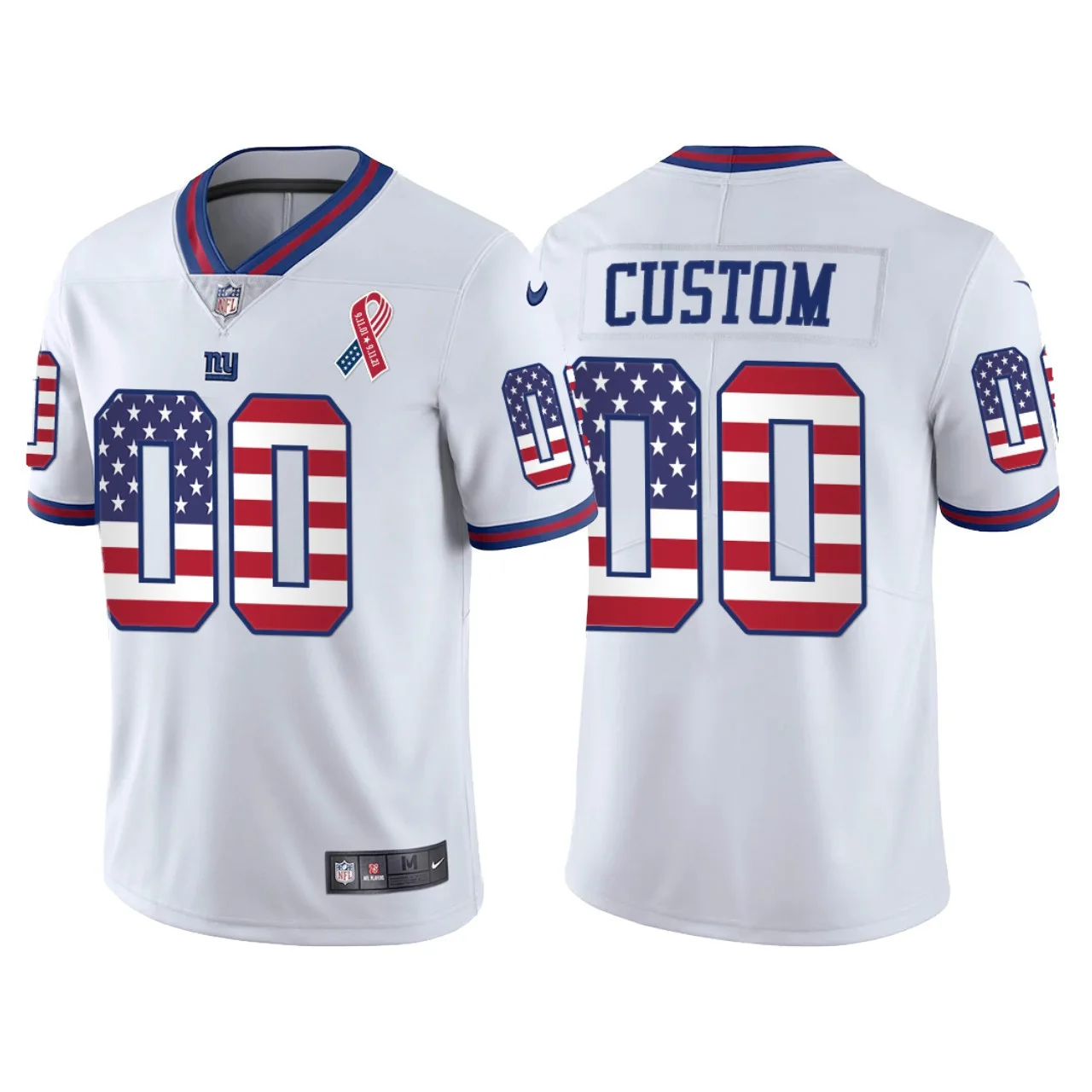 Men's New York Giants Custom 9-11 20th Anniversary Commemoration Limited Jersey - White -